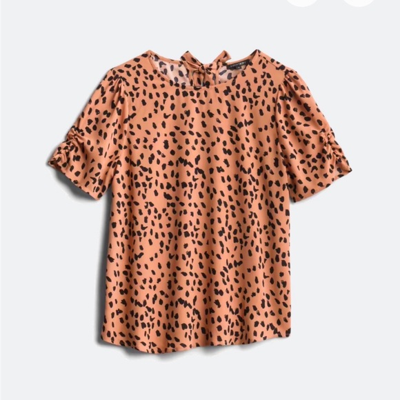Papermoon Leopard Print Blouse in Tan and Black - Picture 1 of 6